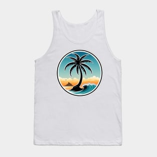 Island, palm trees, sand, surf and beach Tank Top